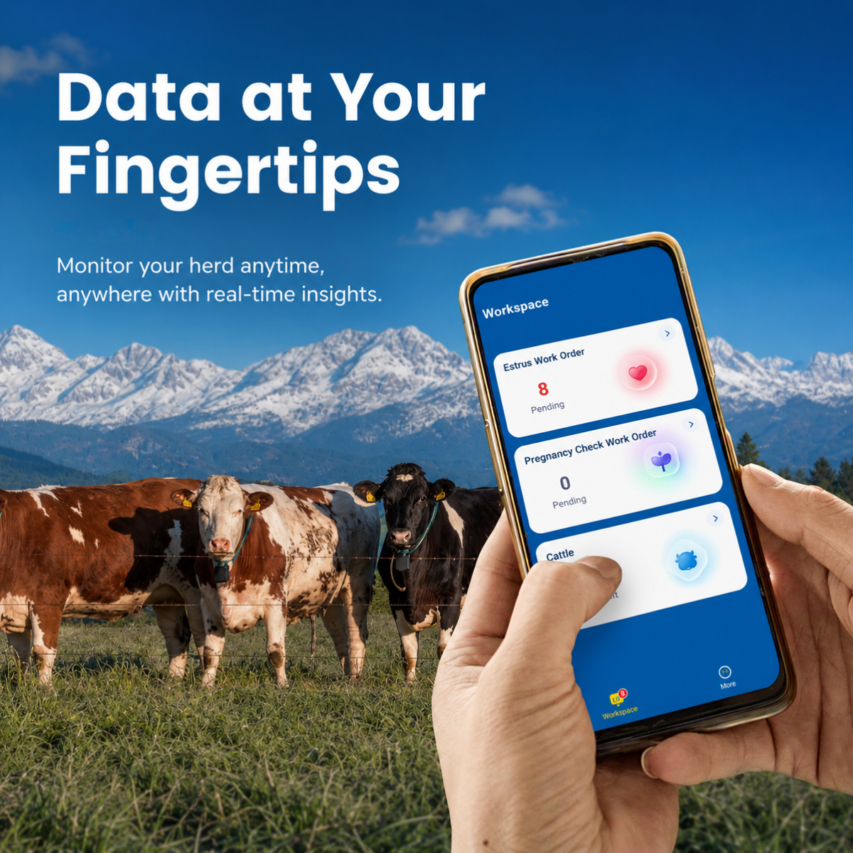 MooCollar Bree cow monitoring data available on mobile devices
